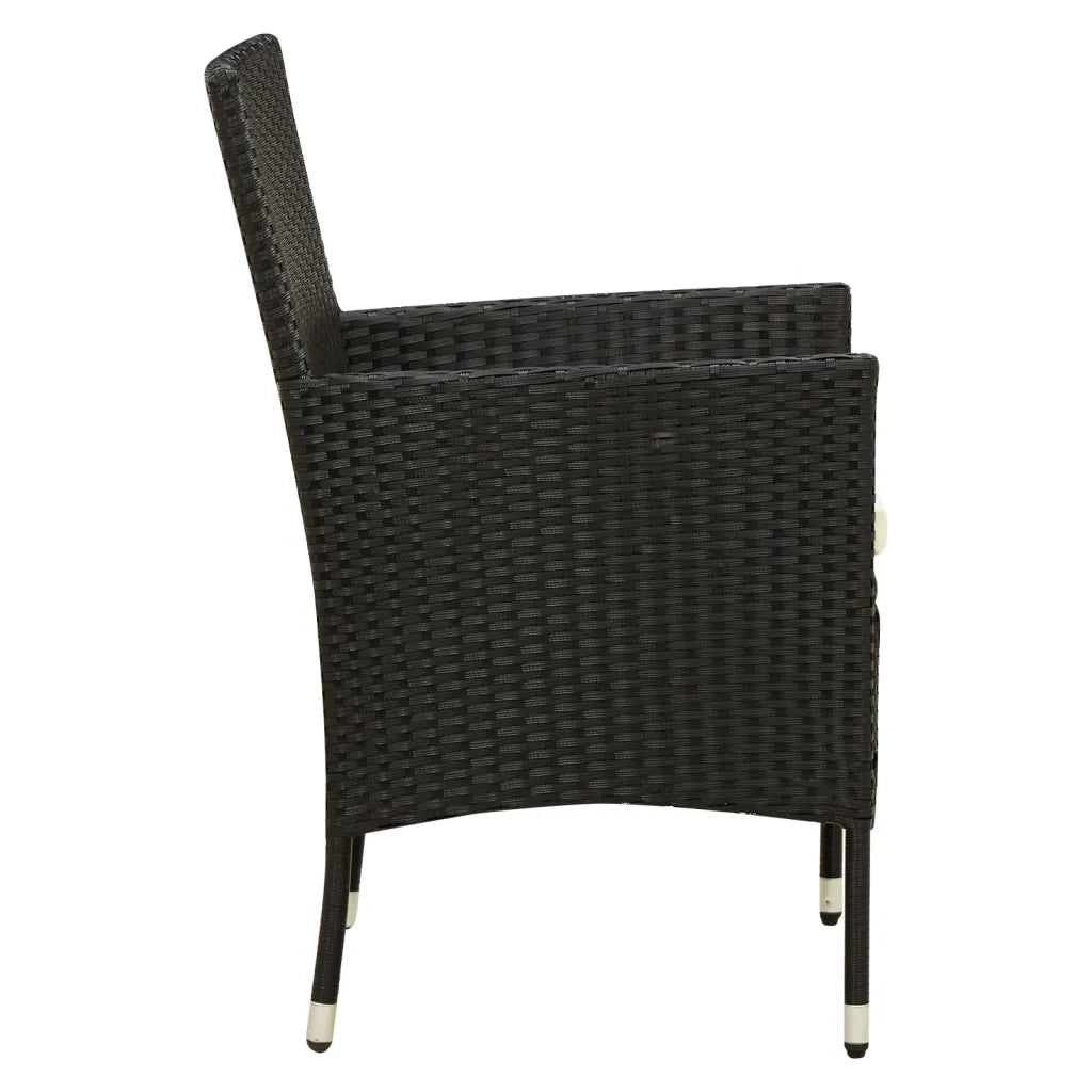 Set Mobili da Giardino 9 pz con Cuscini in Polyrattan Nero cod mxl 71722