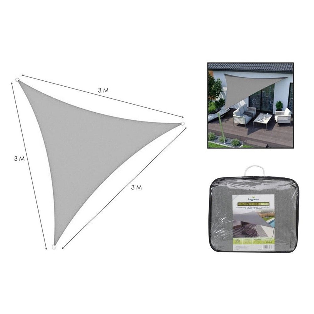 Trade Shop - Vela Tenda Triangolare Parasole Protezione Sole Ombreggiatura Giardino 3x3x3mt Grigio 222568 -