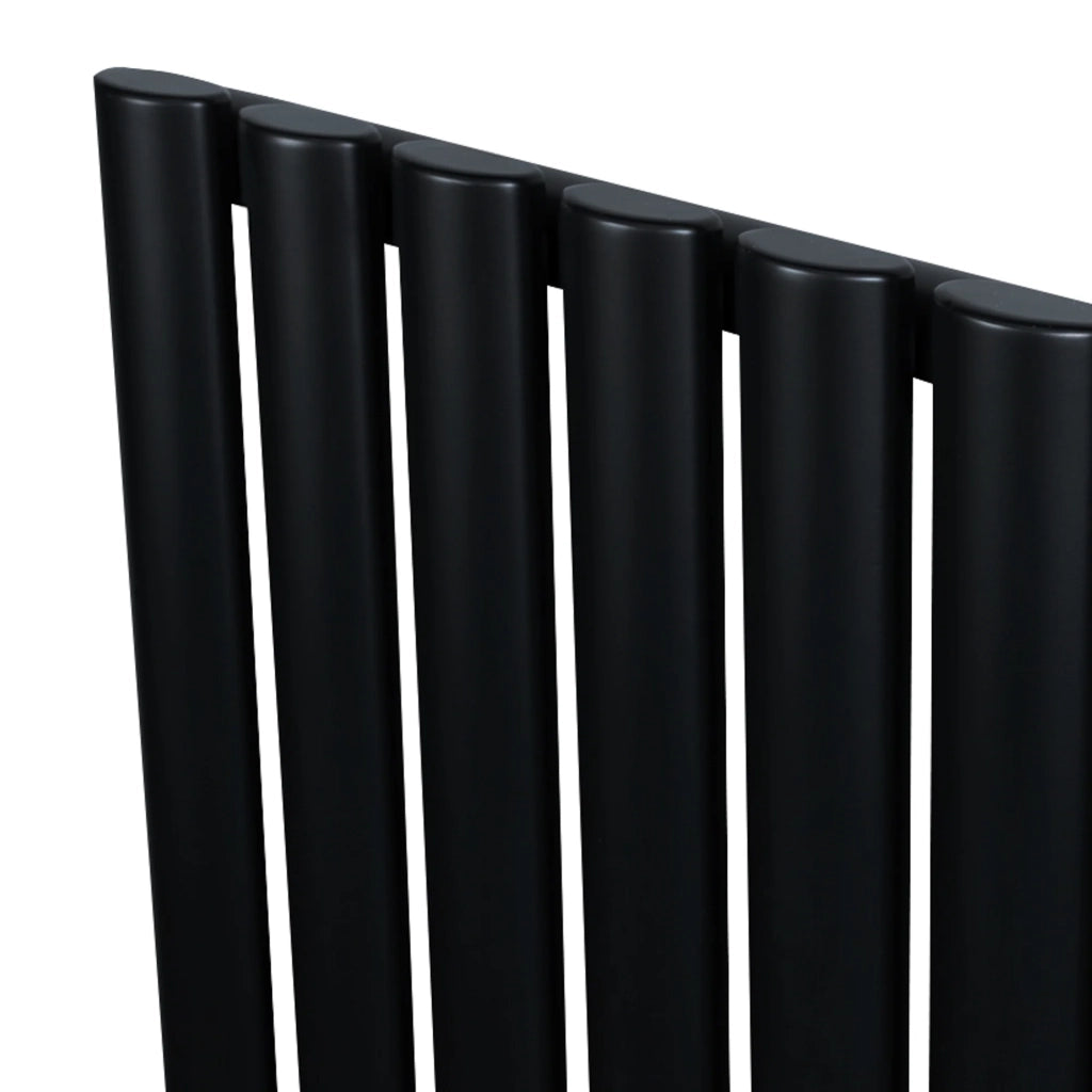 Radiatore Verticale Design Ovale Colonna Singola Nero 1600x480 mm