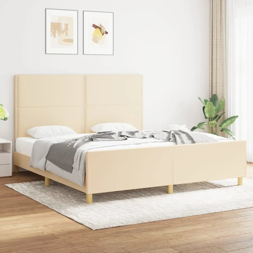 Giroletto senza Materasso Crema 180x200 cm in Tessuto 3124997