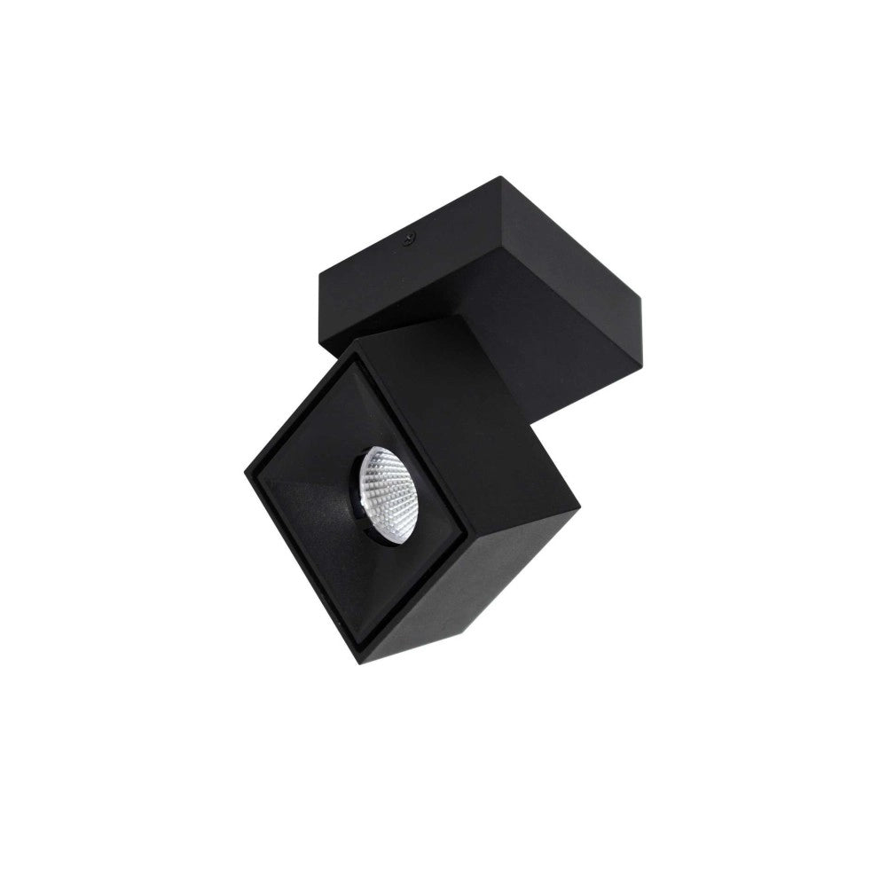 Applique Mini Rubyc Tricolore da 7w a led orientabile quadrata nera