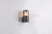HOOSIC APPLIQUE DA ESTERNO ANTRACITE CON DIFFUSORE FUME' IP44 H. 17,5CM  1 LUCE ATTACCO E27