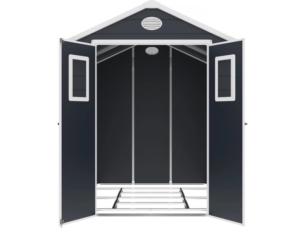 Casetta da giardino in resina "Texas" - 5,23 m² - Kit di ancoraggio incluso - Antracite