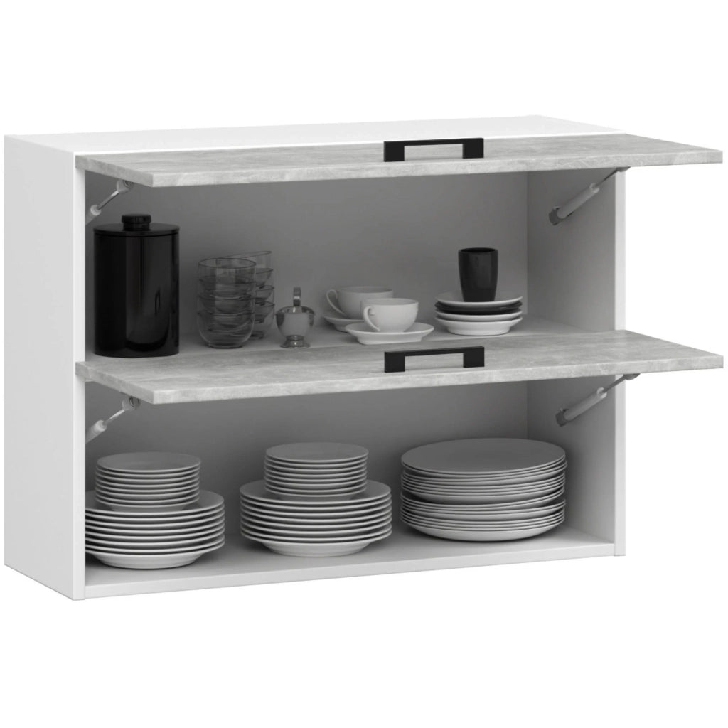 Mobile da cucina pensile sistema AKORD OLIWIA G2 Bianco, Grigio Cemento 80 cm 2 ante 80x30x58 cm