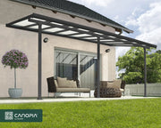 Pergola Addossata in Alluminio Feria 3X5.5 m  Grigio