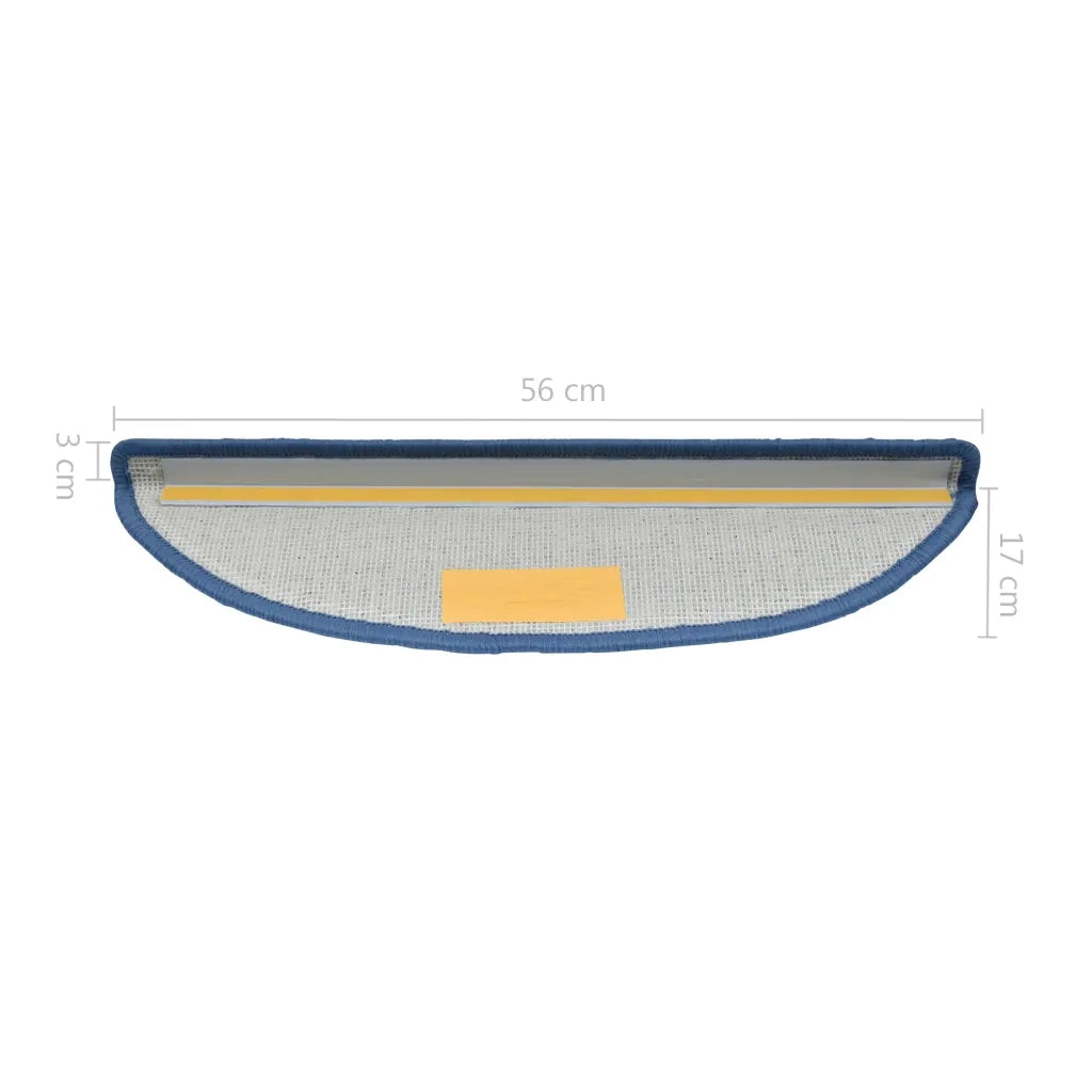 Tappetini per scale 10 pz | Gradini per Scale 56x17x3 cm blu semicircolari