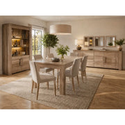 Sala da pranzo FARRA: credenza, vetrina, 3 specchi e tavolo con LED
