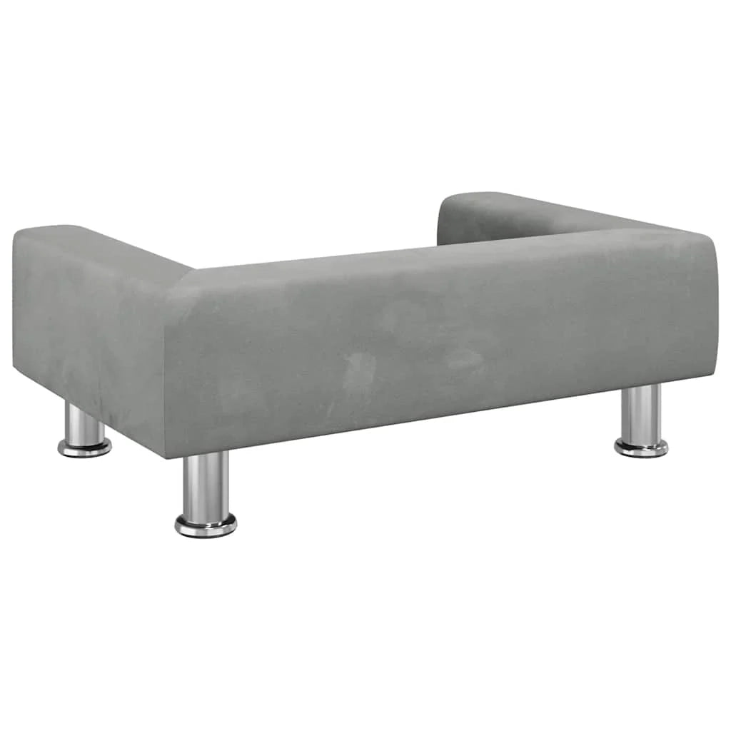 Cuccia per cani comoda poltrona letto 70 x 45 x 26,5 cm velluto grigio 02_0043104