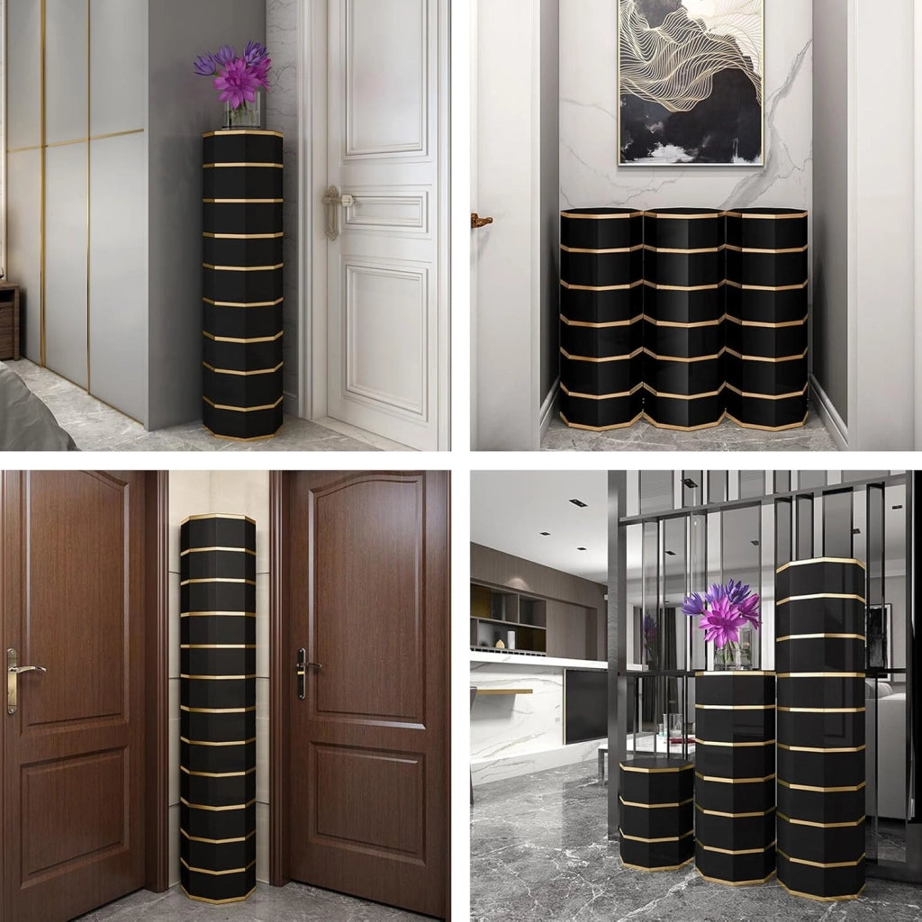 scarpiera Torre scarpiera Girevole di Alta qualità - Armadietto portascarpe Verticale Rotondo autoportante in Metallo con Ante - Design Moderno e salvaspazio (35 * 127 cm/13,8)