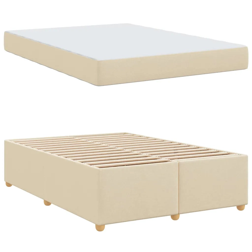 Struttura del letto con materasso Crema 160 x 200 cm Tessuto 3399368