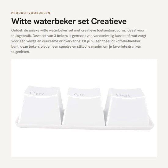 Set di tre tazze per bere - forma creativa - resistenti al calore - sicure per l'alimentazione - fatte di plastica - inclusi piatti da tè.