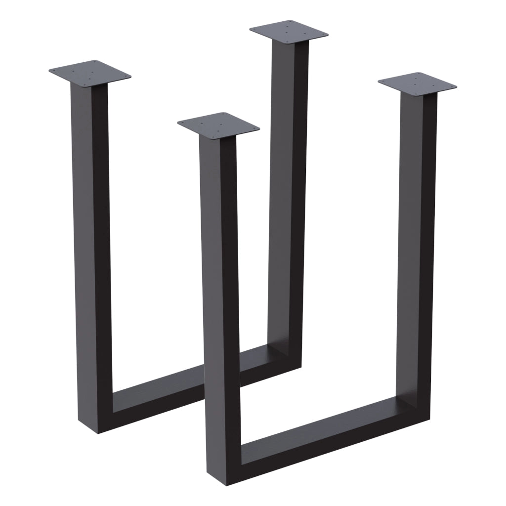 Set di 2 Gambe in Acciaio 'Holsted' per Mobili Fai da Te - Forma di U - Nero Opaco (AxL) 40 x 28 cm [en.casa]