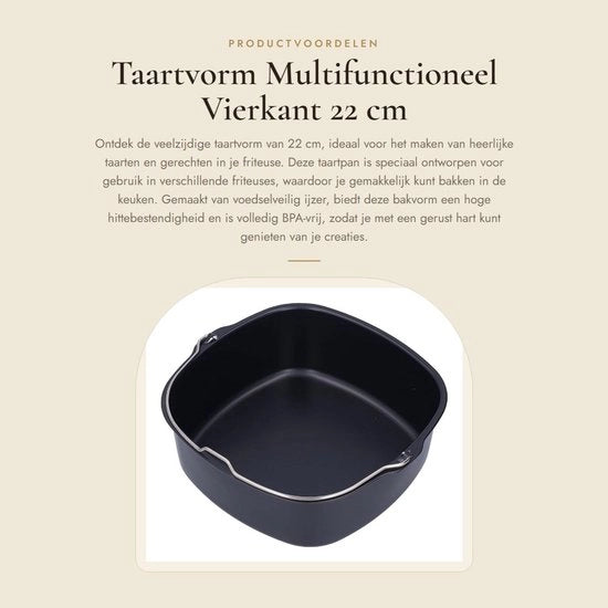 Forma per torta 22 cm - Multifunzionale - Resistente al lavastoviglie - Sicuro per alimenti - Adatto a frittole - Resistente al calore - Muffiniera per forno