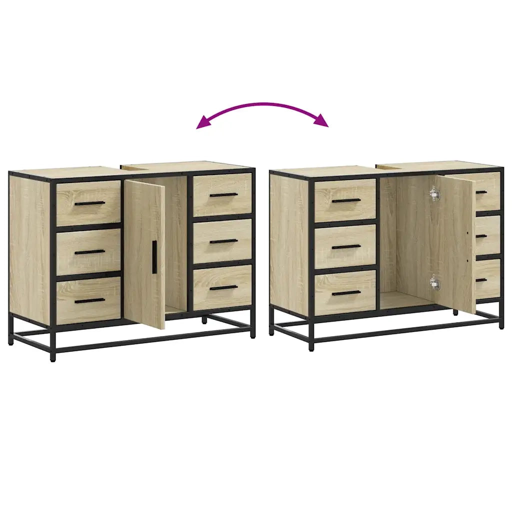 Mobile Lavabo Bagno Rovere Sonoma 60x30x60 cm Legno Multistrato 849280