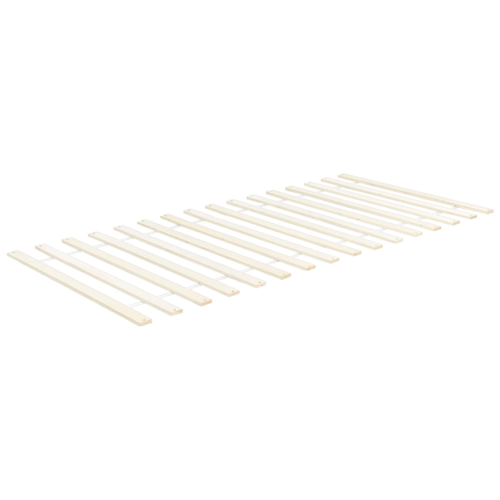 Letto singolo in legno di Pino chiaro con Rete a Doghe 80 x 200 cm Testiera a doghe minimalista