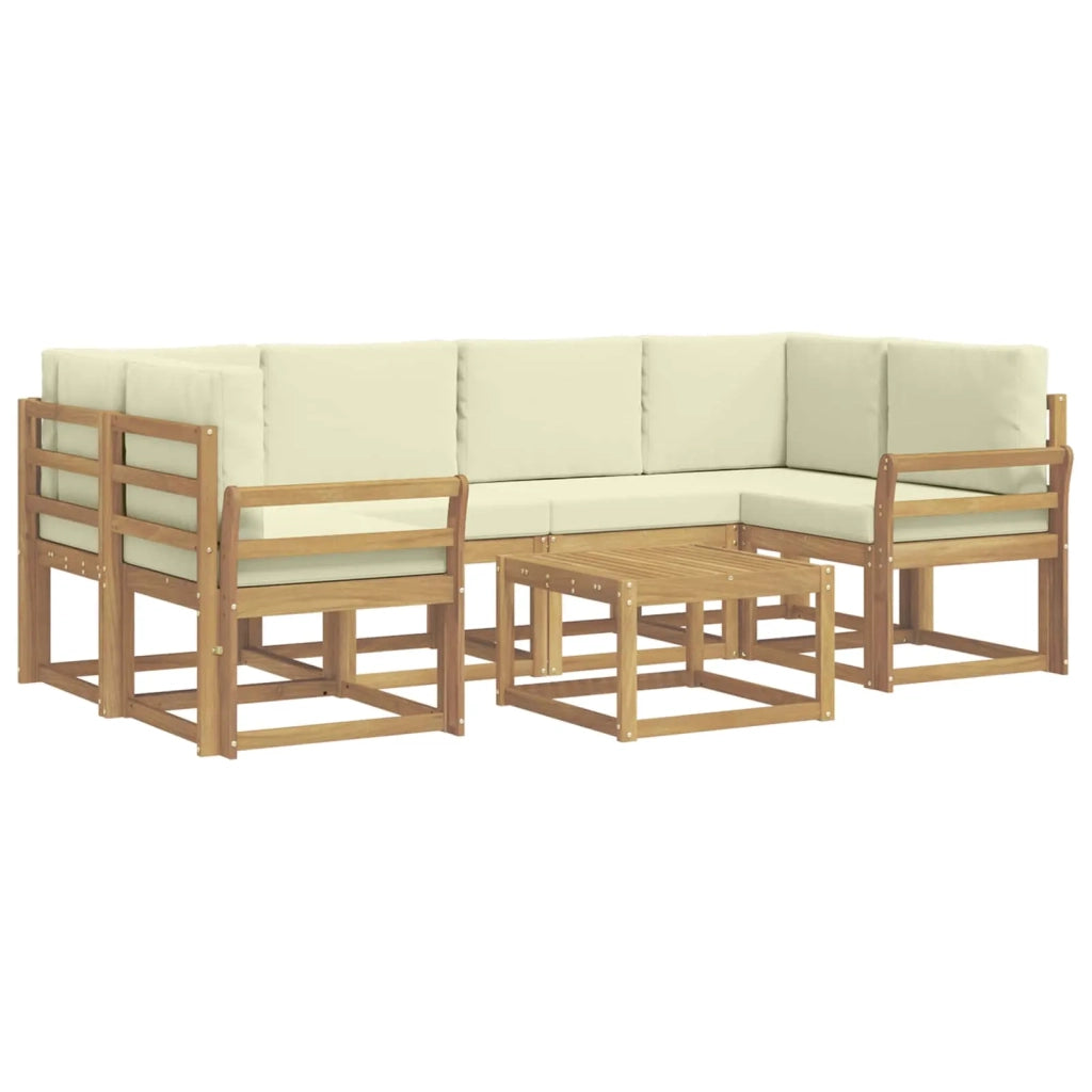 Set di divani da esterno con cuscino 7 pcs Bianco e Crema 3387314