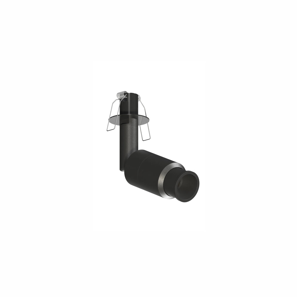 Micro Zoom Faretto LED da Incasso 2W 2700K Fascio Regolabile 15-36 gradi Nero Opaco per Illuminazione d'Accento Professionale Gioiellerie Vetrine