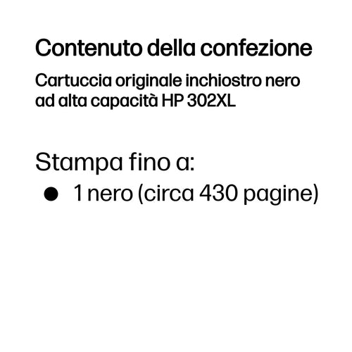 HP Cartuccia originale inchiostro nero ad alta capacità 302XL
