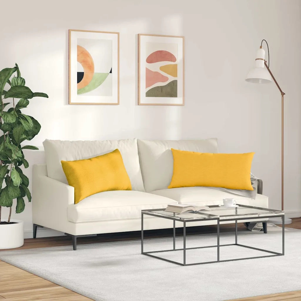 Cuscini da Divano 2 pcs Giallo Chiaro 80 x 40 cm