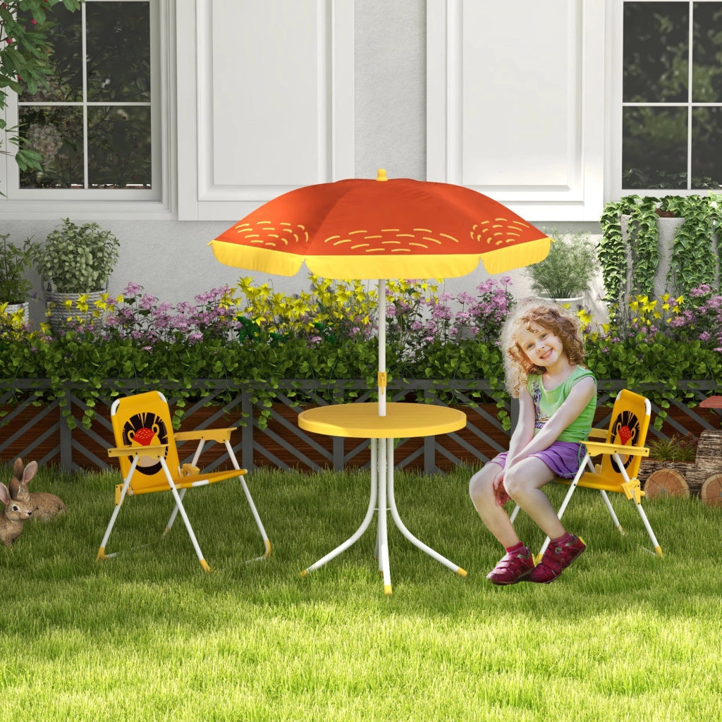 Set tavolo e sedie pieghevoli per bambini ¨C zephmum ¨C giallo, tema leone