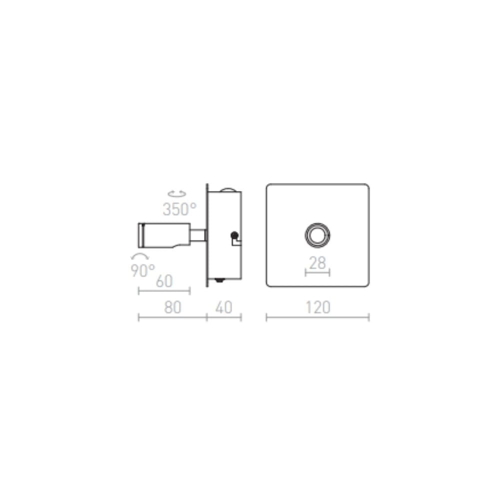 Faretto applique TIARA da parete  cromo 230V LED 2x3W 25°  3000K