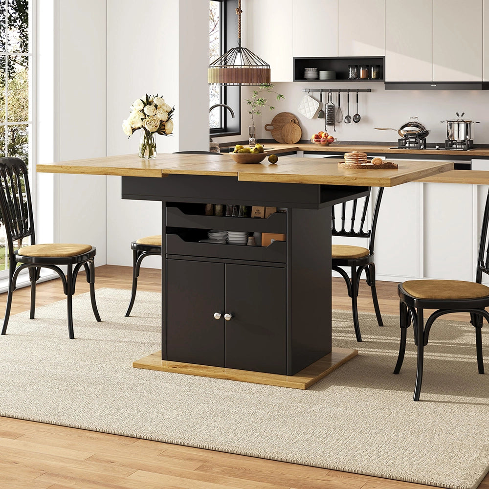 Tavolo estensibile - Xylo - 110-140x80cm con 2 cassetti e ripiano