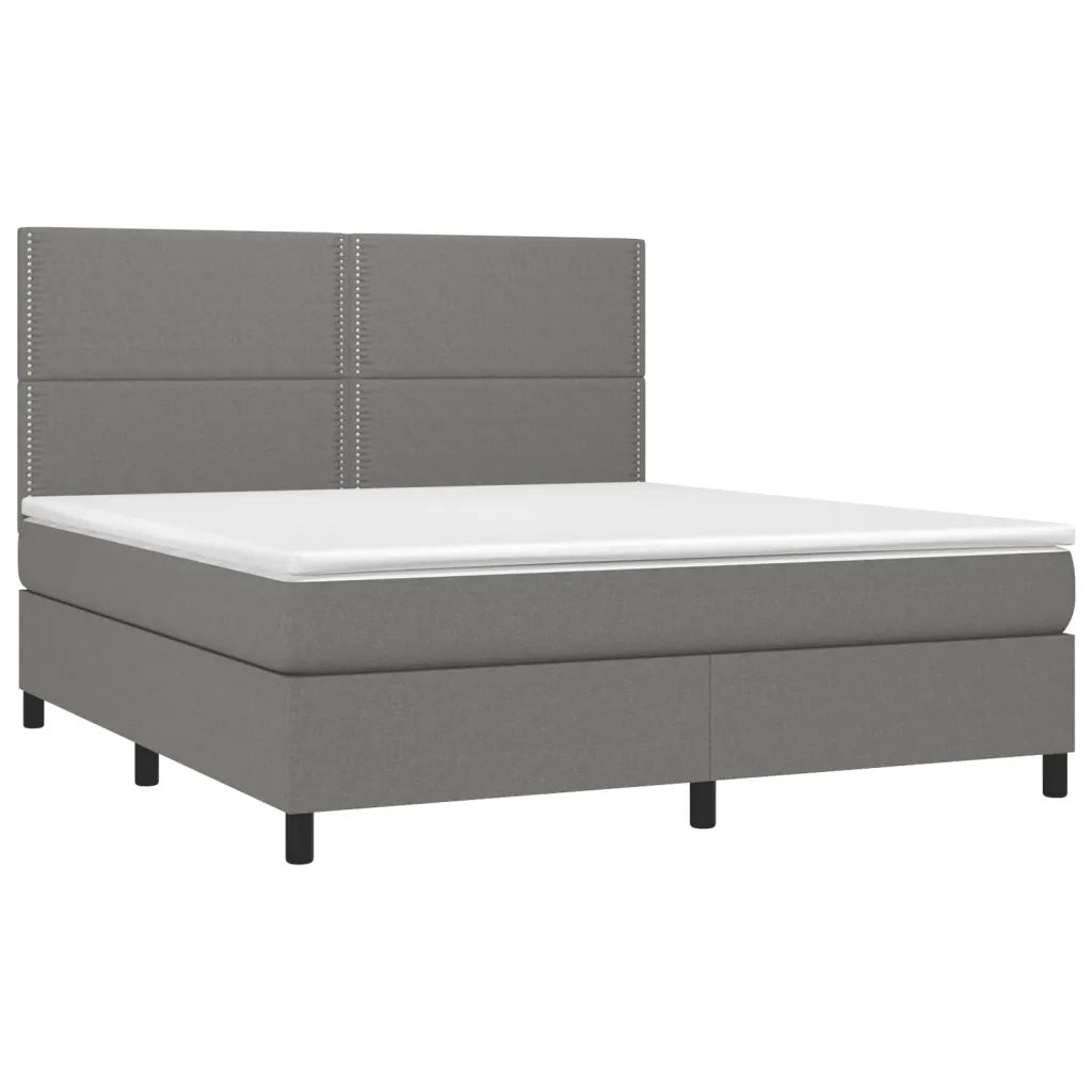 Giroletto a Molle con Materasso Grigio Scuro 180x200 cm Tessuto cod mxl 48525