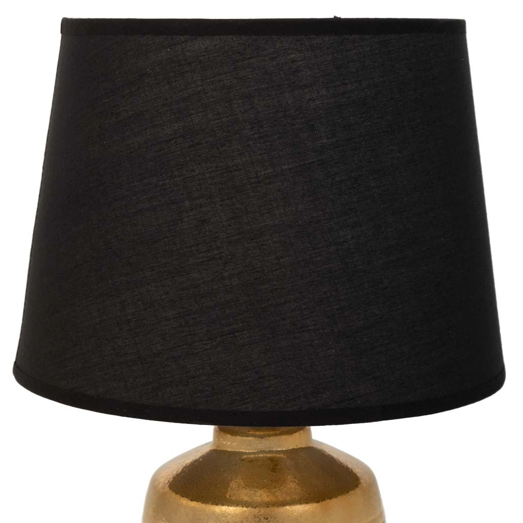 Lampada da tavolo in ceramica nera e oro, 13,5x13,5x24,5 cm