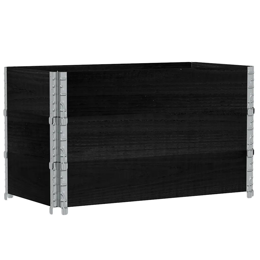 Paretali per Pallet 3 pz Neri 100x50cm Legno Massello di Pino CFW8475019
