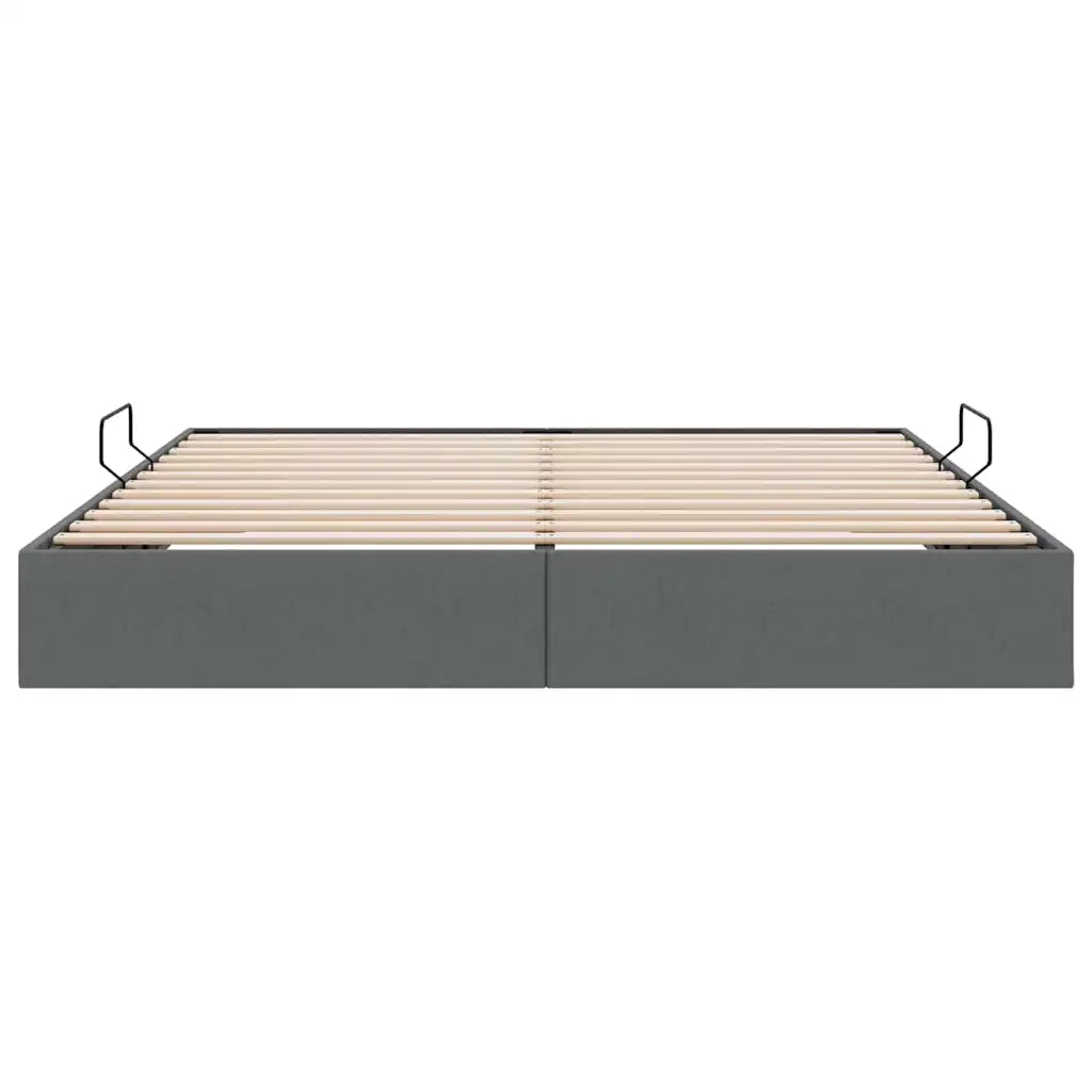 Letto con Contenitore Grigio Scuro 193 x 203 cm Tessuto 3370061