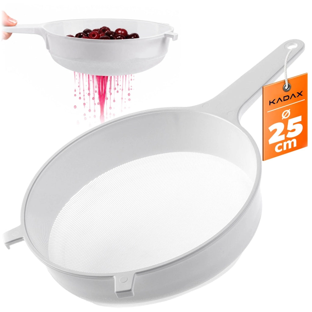 Colino a maglie fitte KADAX per farina, latte, zucchero a velo, da cucina, in plastica, 25 cm, 250 mm