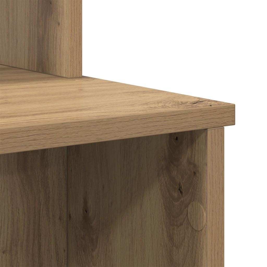 Scrivania con spazio di archiviazione in rovere artigianale 120.5x44x88.5 cm Legno ingegnerizzato