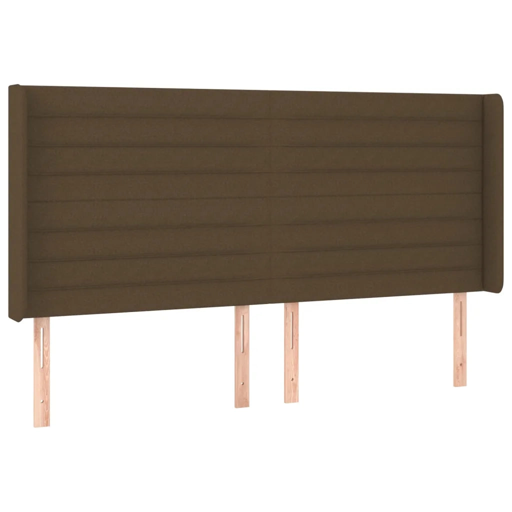 Testiera a LED-Testata con LED Marrone Scuro 163x16x118/128 cm in Tessuto 686616