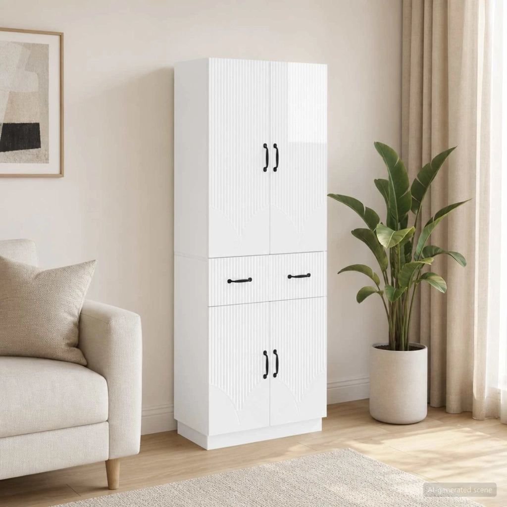 Set di armadi 2 pcs Bianco Lucido Legno ingegnerizzato 3416830