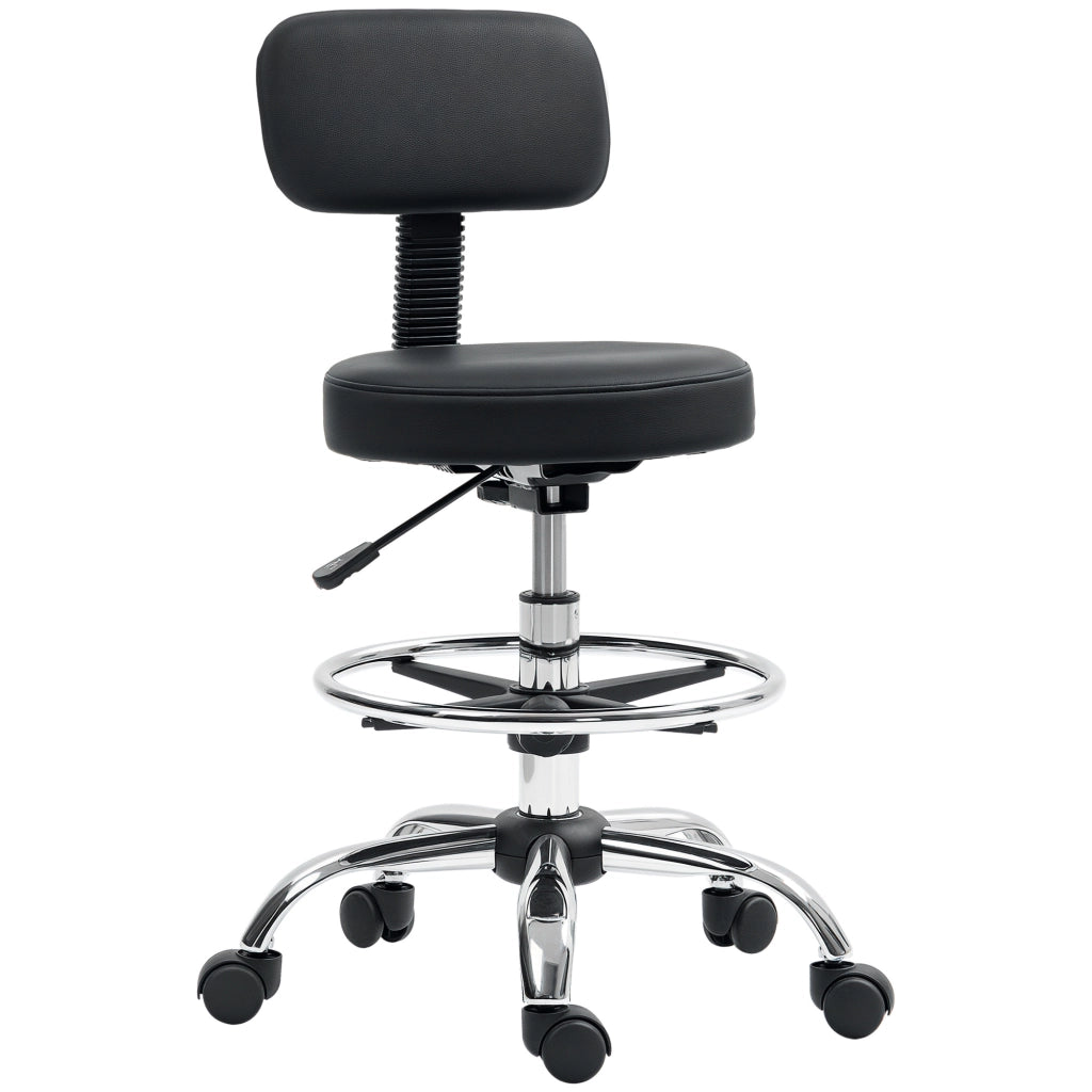 Sedia da ufficio con poggiapiedi regolabile ¨C zephmum ¨C nero 52x52x92