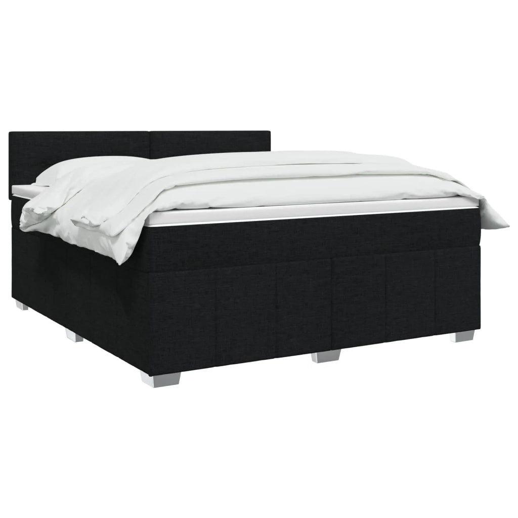 Letto box spring con materasso Nero 140 x 200 cm Tessuto 3452693