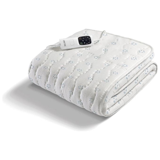 Imetec Scaldasonno Adapto singolo 150 x 80 cm, Basso consumo, Tecnologia brevettata, Riscaldamento rapido, Temperatura personalizzata, Cotone con trattamento antibatterico, Comando con 6 temperature