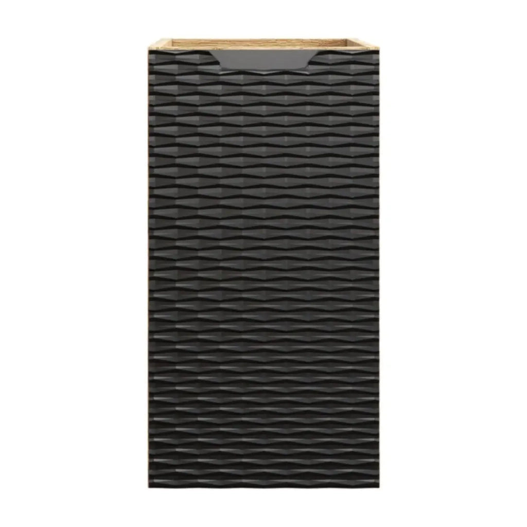 Mobile da parete YOKA – 1 anta – Rovere chiaro e nero – L30 × P46 × H57 cm – Da appendere
