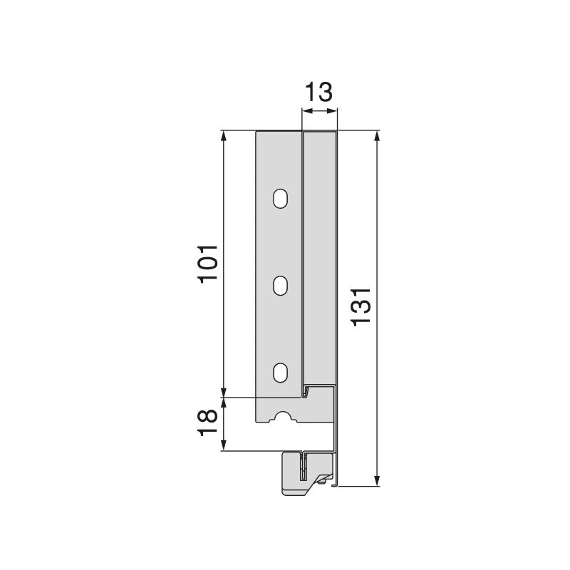 Cassetto Vertex Push Sincro con regolazione 3D, altezza 93mm , 40kg, profondità 350mm, Acciaio, Verniciato bianco