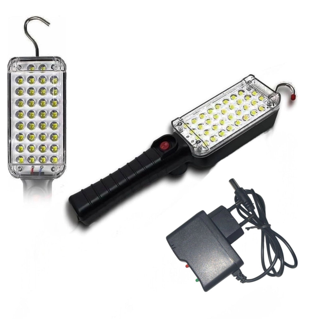 Lampada Torcia Lavoro Base Calamitata Portatile 34 LED ricaricabile 37606