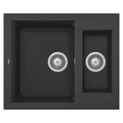 Lavello Elleci Incasso 2 vasche 60x50 Easy 150 Granitek Nero LGY15040