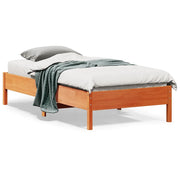 Letto senza Materasso-Struttura Letto Marrone Cera 75x190 cm in Legno di Pino 744812