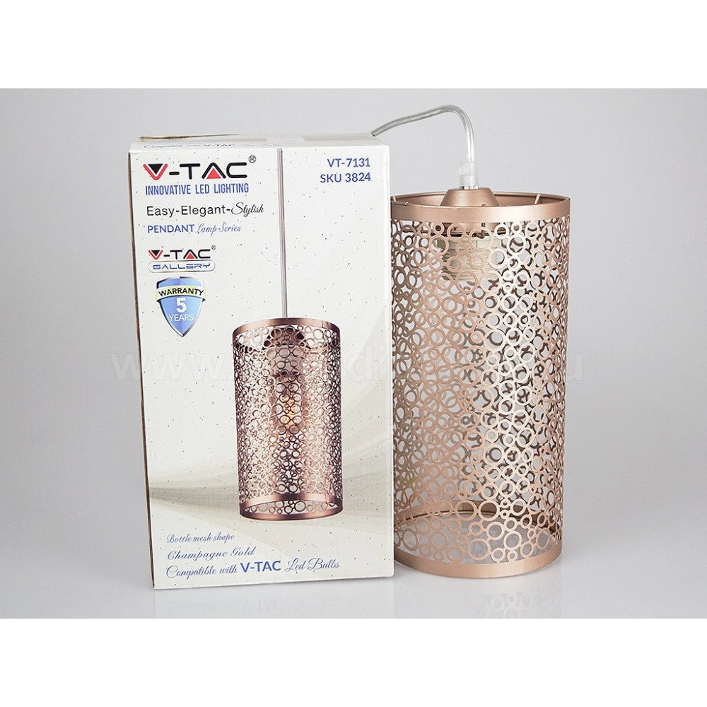Trade Shop - Lampadario Pendente A Sospensione In Metallo Oro Champagne Stile Elegante 7131 -
