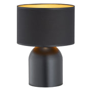 Lampada Da Tavolo Nordica Enlil 1 Luce In Acciaio Nero E Oro