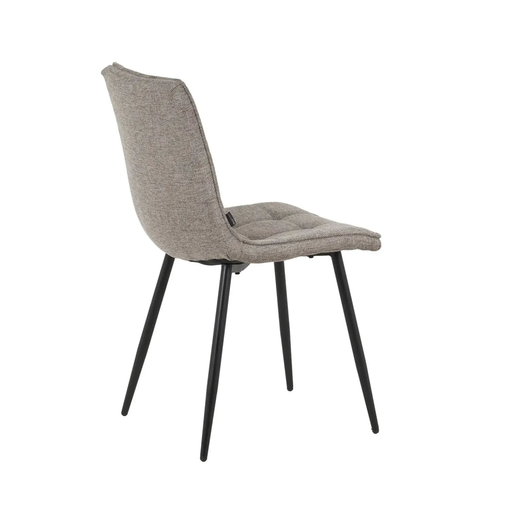 LÚZETE - SEDIA DA PRANZO IMBOTTITA MARRONE CON GAMBE NERE TULUM