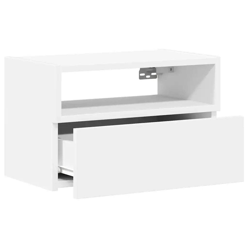 vidaXL Comodino a Parete Bianco 45x26x28,5 cm