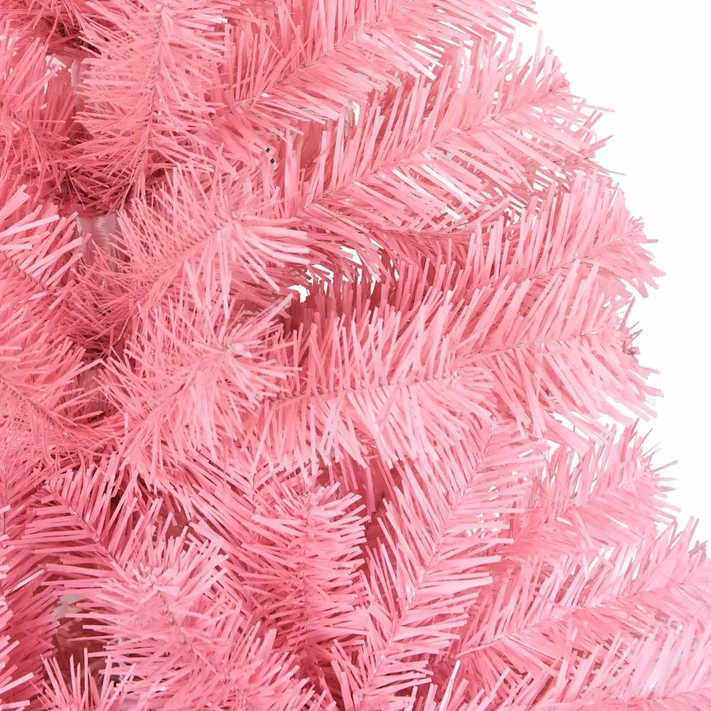 Albero di Natale | Decorazioni natalizie Artificiale Sottile con Base Rosa 210 cm PVC