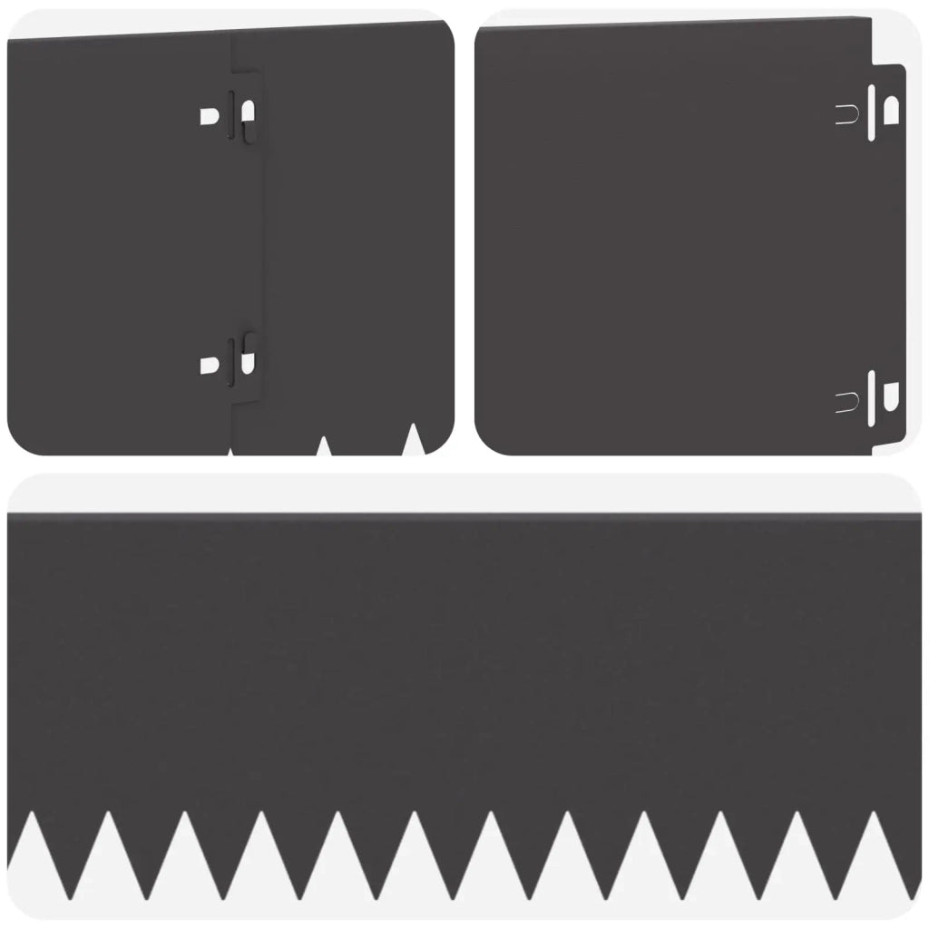 Bordura per Prato 20 pcs 103 x 20 cm Acciaio Nero 8008372