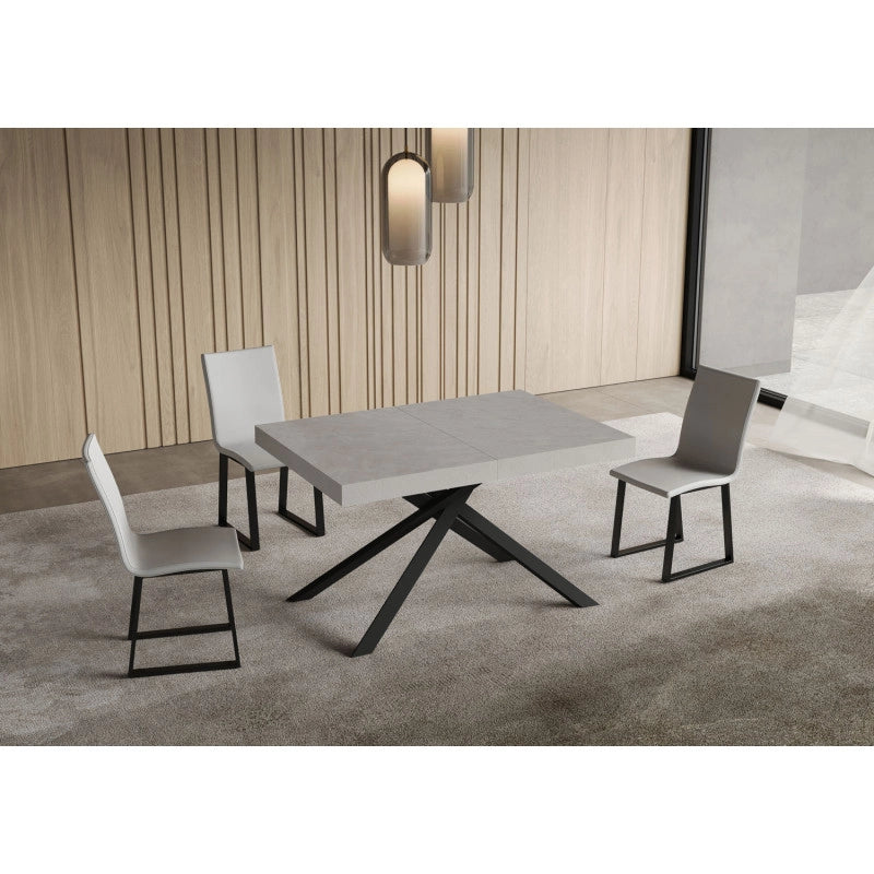 Tavolo allungabile 140/224x80cm Niket telaio Antracite - Cashmere