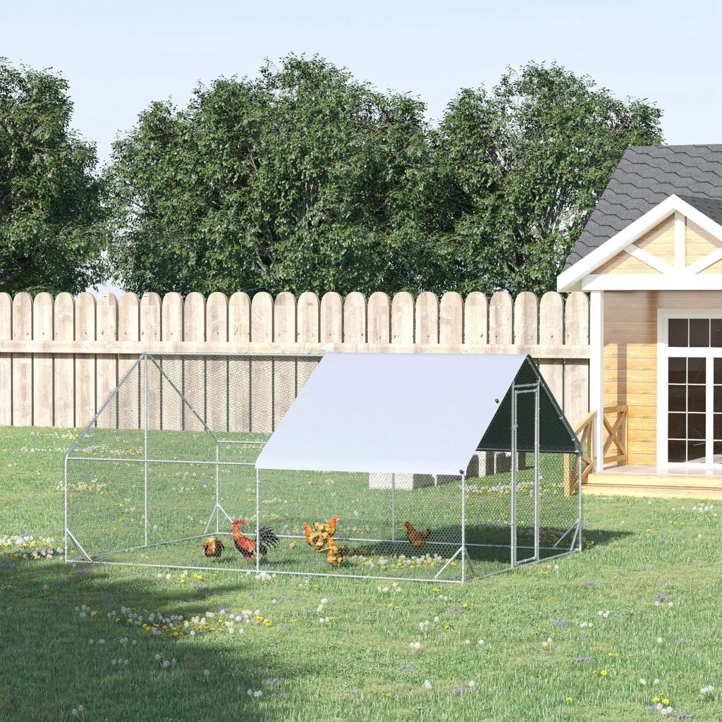 Pollaio con tettoia e recinto ¨C zephmum ¨C grigio 3x2x2 m